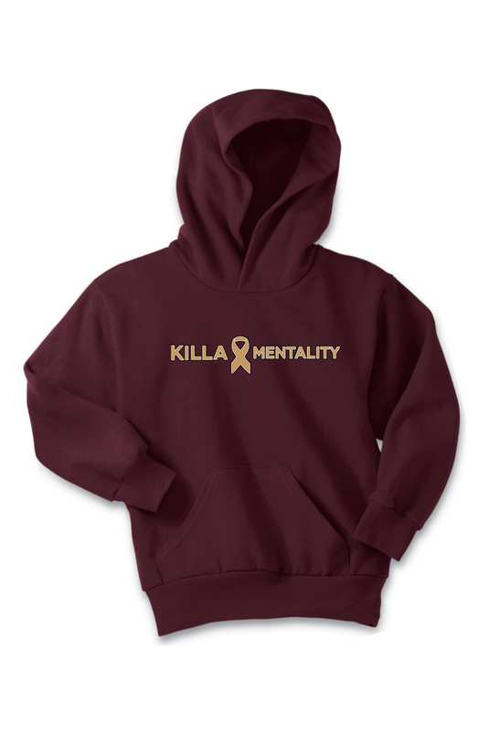 Fade Fights for Chris - Killa Mentality Maroon & Gold Standard Hoodie - Youth
